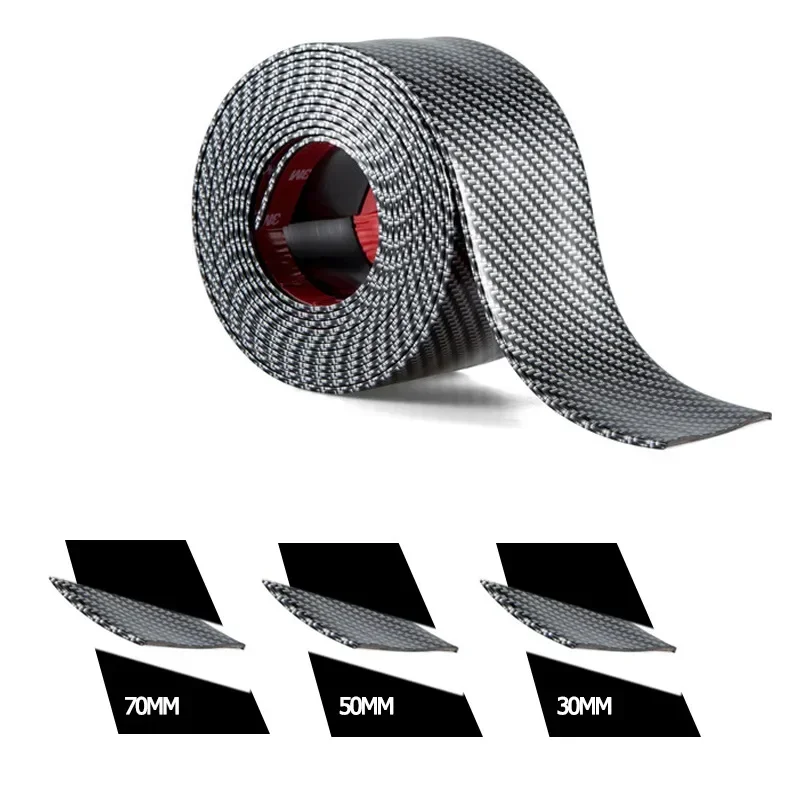 Universal Car Stickers Doorsill Bumper Threshold Step Carbon Fiber Protector Guard Strip Sticker Anti Scratch Strips Film