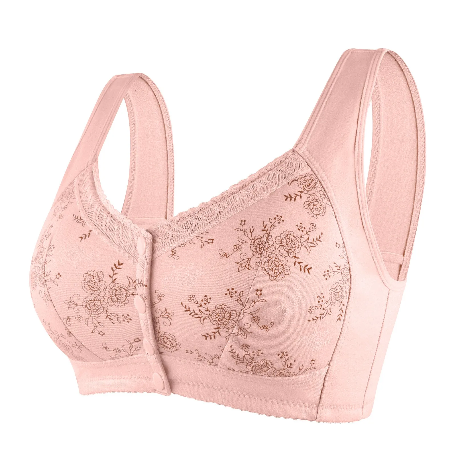 Mother Front Open Buckle Bra Underwear Brassiere Large Size Bra Without Steel Ring Thin Section Vest Type Mom breathable Brassie