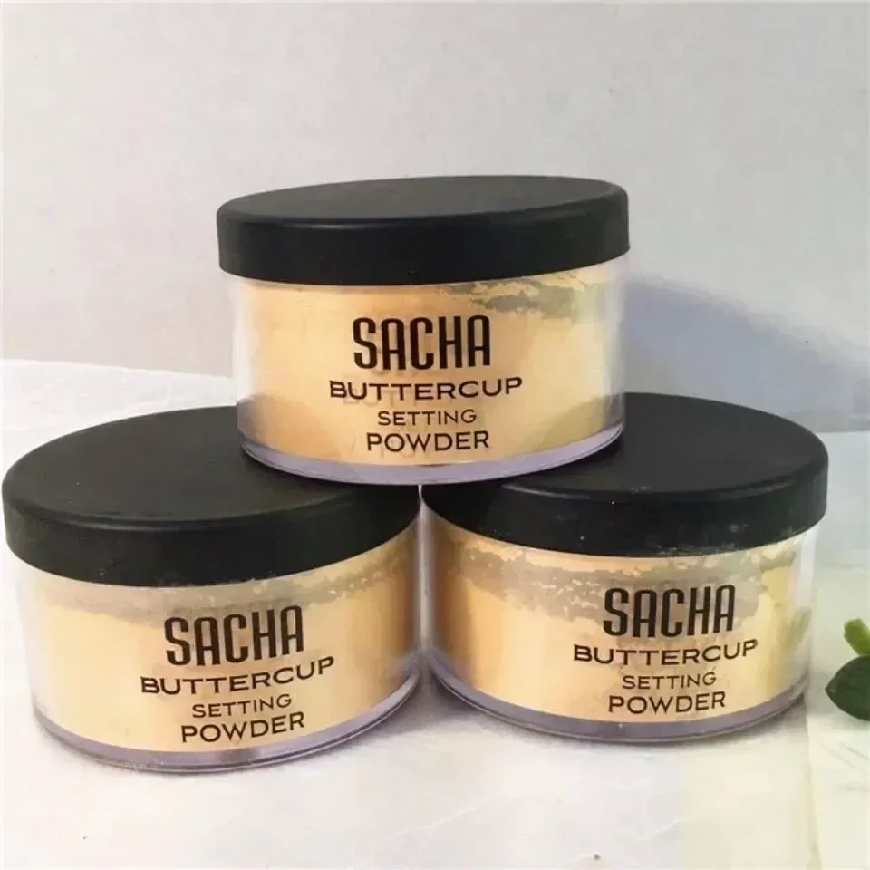 Polvo fijador Sacha Buttercup, polvo facial translúcido para fijar base de maquillaje o acabado corrector, base en polvo suelto