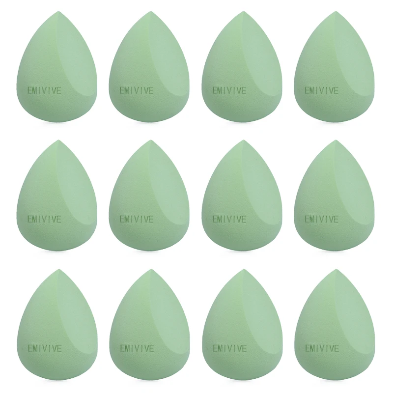 

Teardrop Cut Soft Makeup Sponge Blending Puff For Liquid Powder Foundation Concealer Beauty Blender Beauty Tools 12PCS/Pack