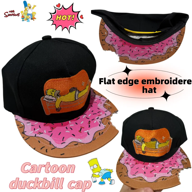 The Simpsons Homer Baseball Cap High-value Anime Cartoon Printing Creative Men's and Women's All-match Casual Adjustable Sun Hat