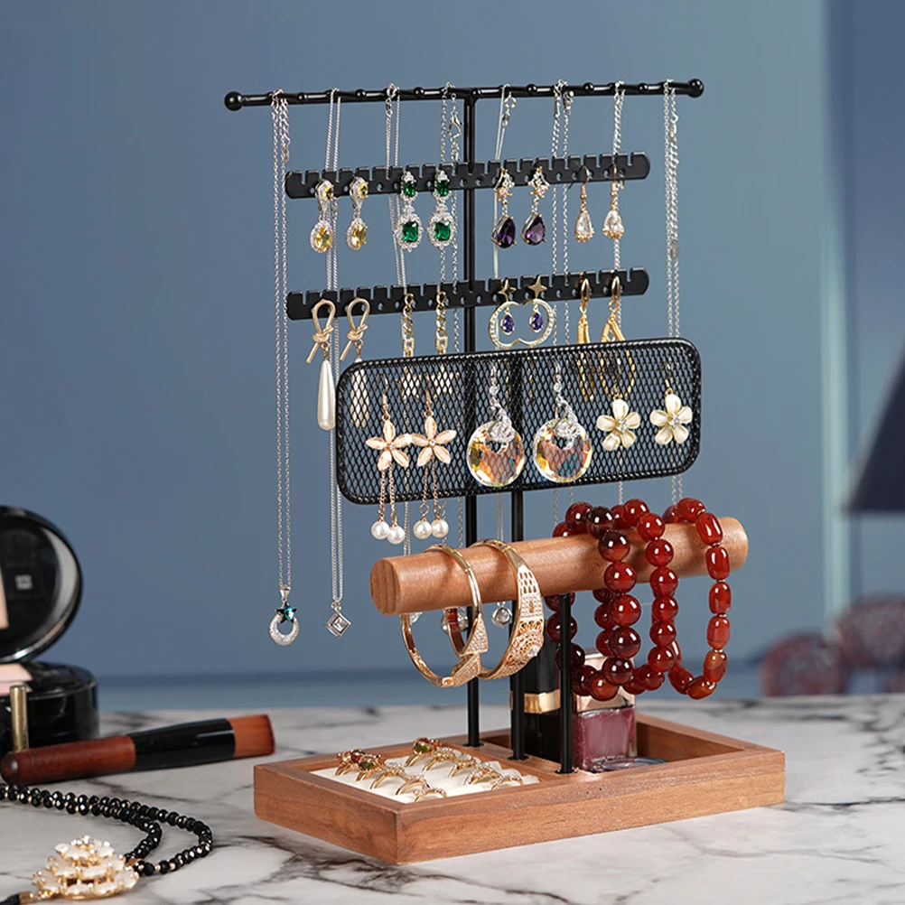 

Multi-layer Jewelry Storage Rack Ring Necklace Holder Display Stand Trays Organizer Organizers Stands