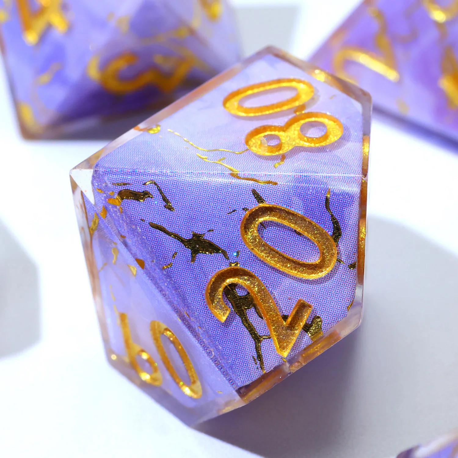 

Purple Marble Full Cover RPG Dice,Polyhedral Resin DND Dice Set for DND Games & Role Play-F28