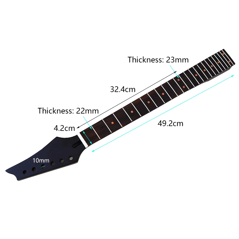 6 Strings Electric Guitar Neck Canada Maple Neck Rosewood Fingerboard Full Black 24 Frets Red Position Marks 5.7cm Heel Width