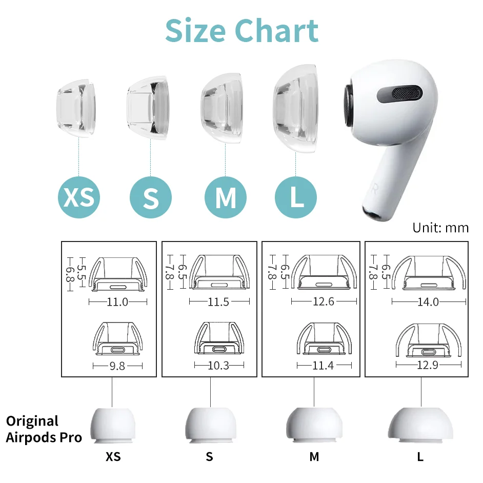 Сменные наушники INfiter Crystal Airpods Pro Airpods Pro 2, наушники для Airpods Pro 2, оригинальные насадки для Airpods Pro