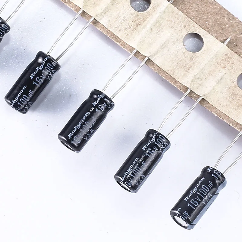 50pcs RUBYCON YXA 100uf 16v 100mfd Capacitor  105℃ 5*11mm