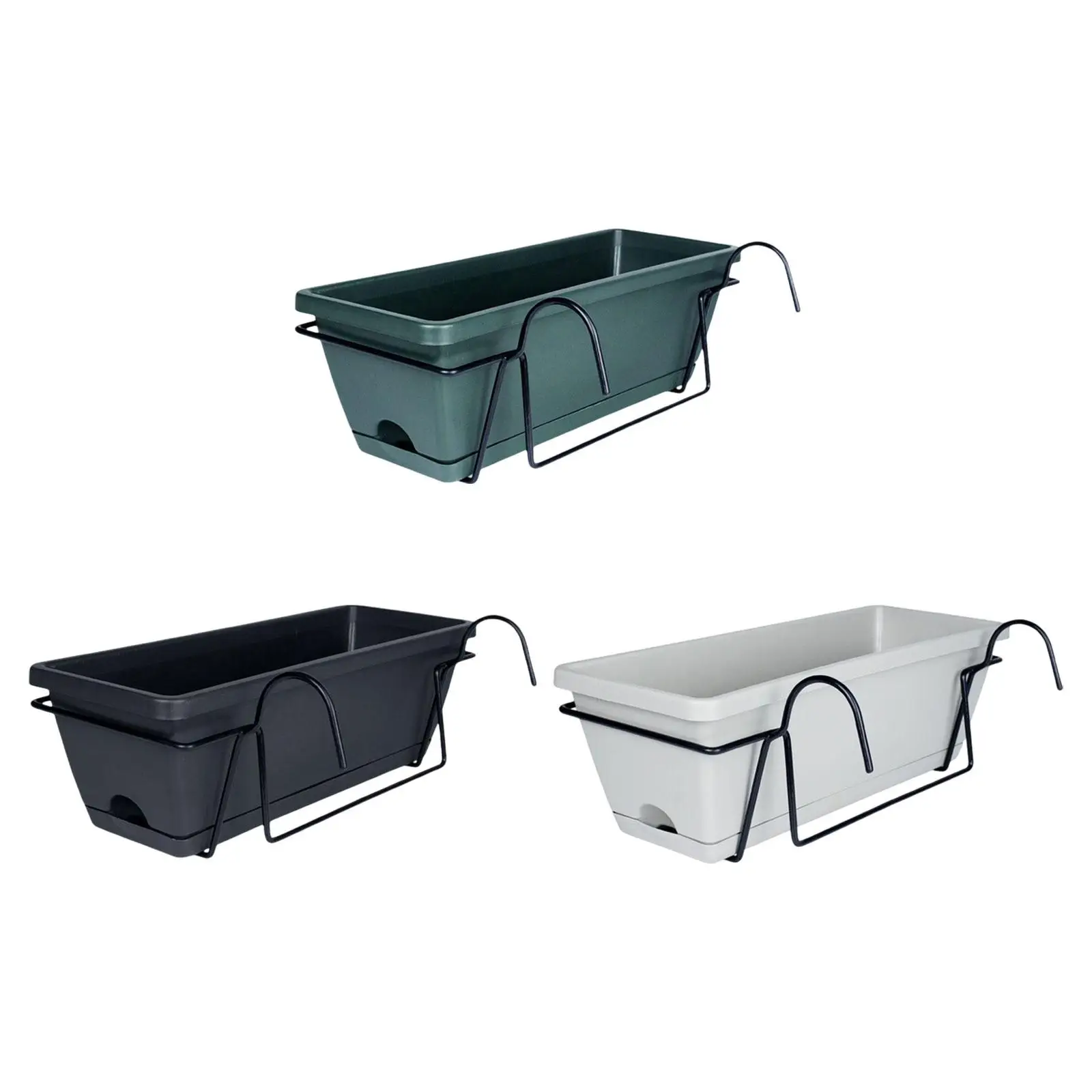 Balcony Railing Planter Flowerpot Rectangular Hanging Garden Planter Plant