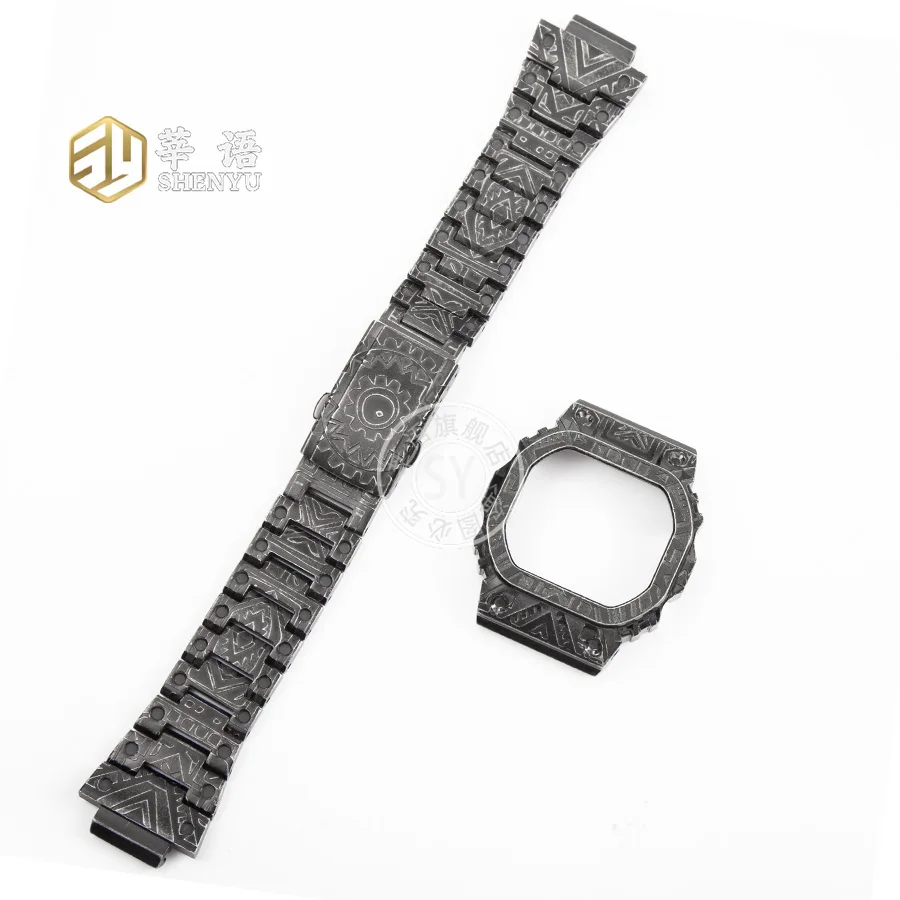 DW5600 GW5600g تعديل فريد الفولاذ المقاوم للصدأ مجموعة ل كاسيو G-SHOCK المعادن نحت الرجعية الهندي نمط حزام ساعة اليد الرجال DIY بها بنفسك