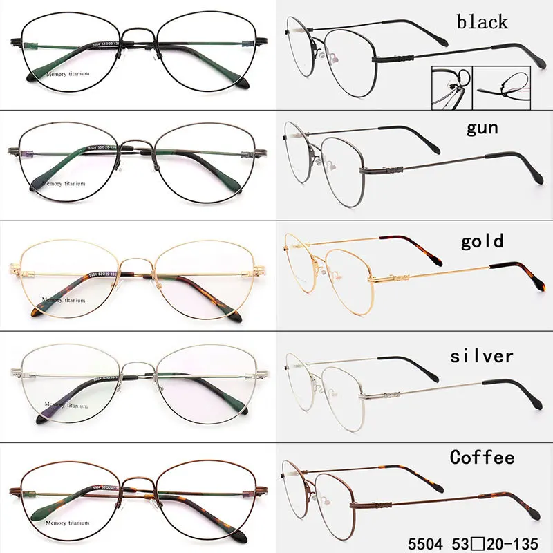 Men's Fashion round Optical Frames Memory Titanium Eyeglasses Male Circle Striped Prescription Myopia Glasses 5504