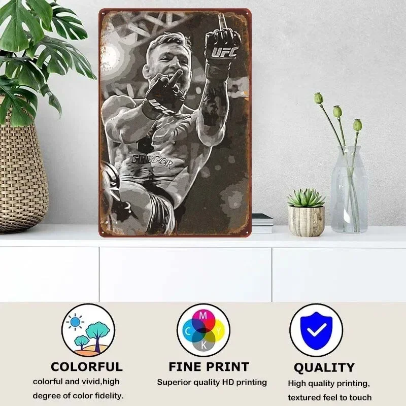 Conor McGregor Boxing Art Vintage Home Decor Items Custom Metal Sign Plate Decoration Wall Retro Art of Murals Poster Room Mural