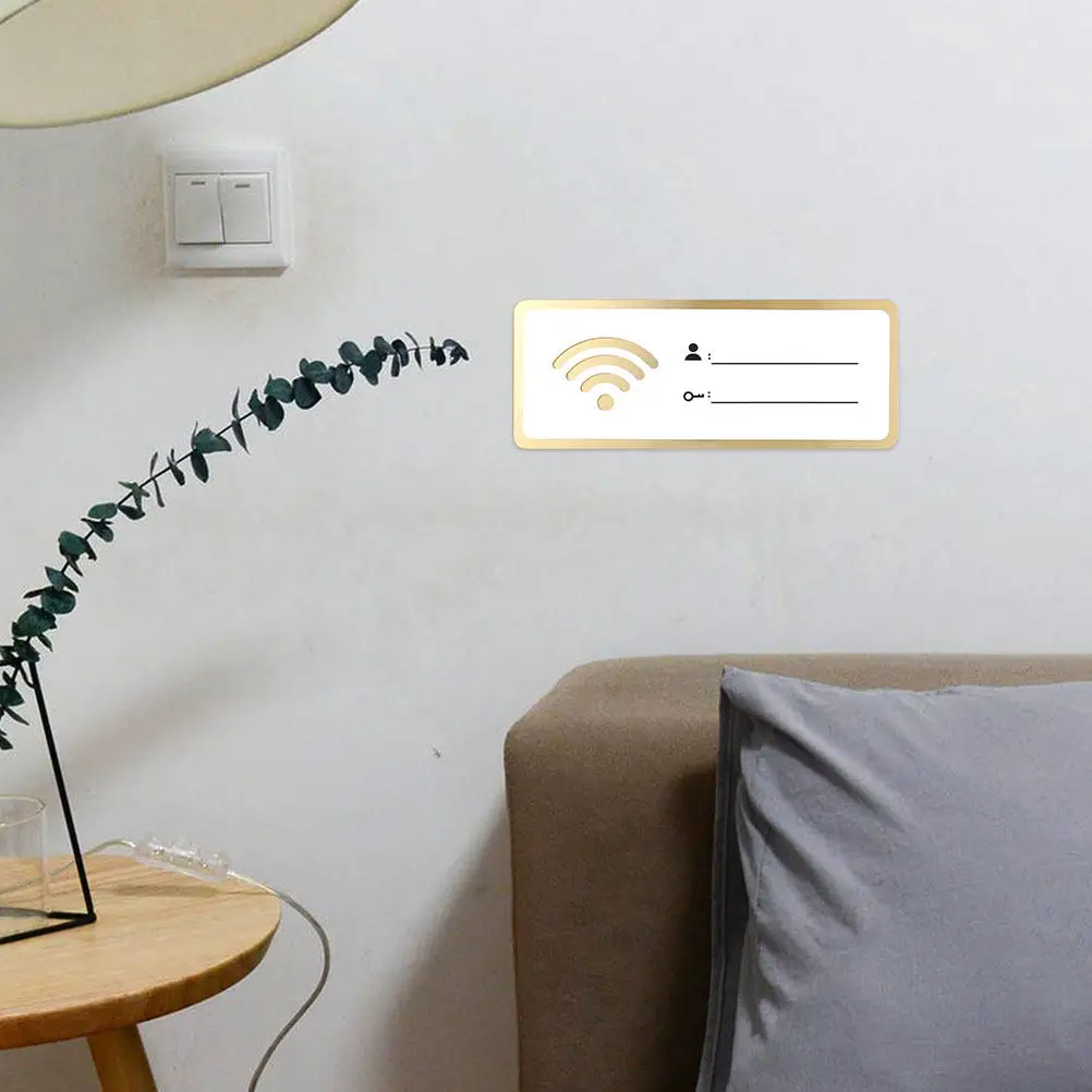 2Pcs Acrylic WiFi Account Sign Network Coverage Reminder Wall Sign for Restaurant Guest Room Acrylic Reminder WiFi Board