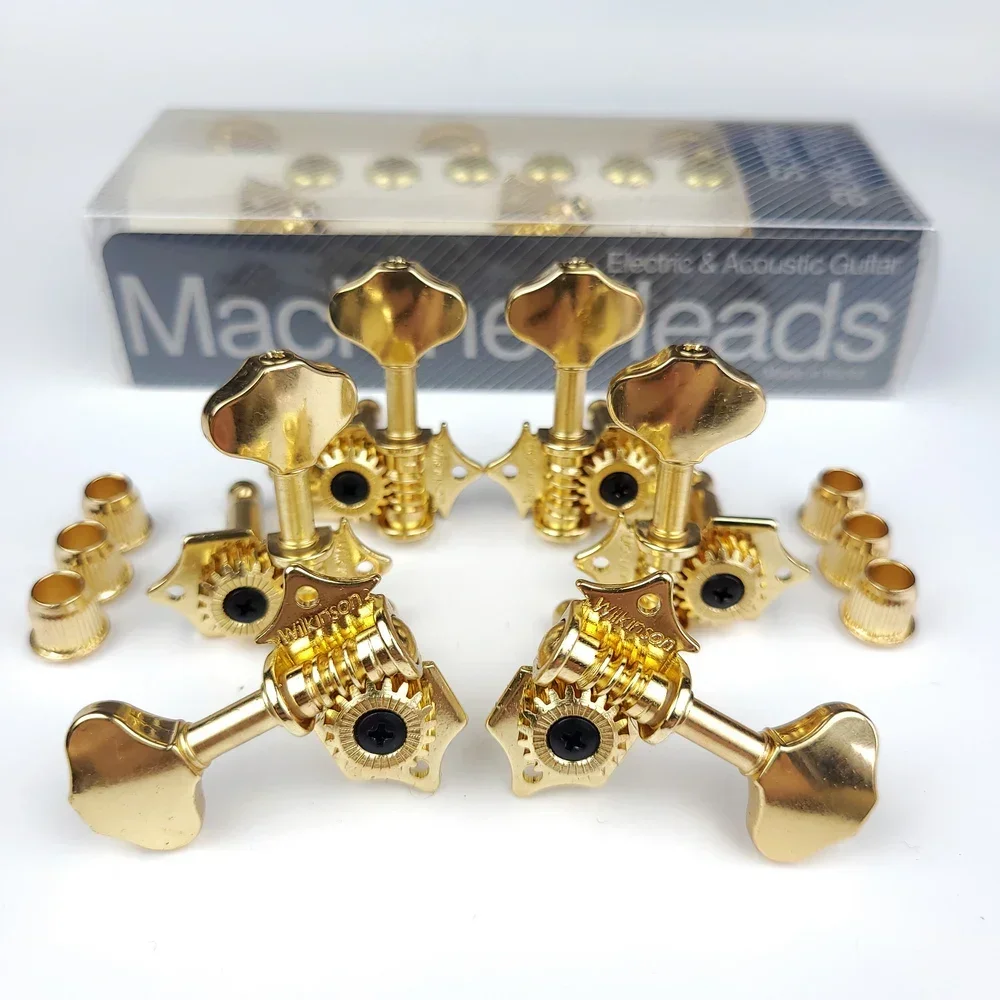 WILKINSON WJ-28N 3R3L Vintage Gold Golden Open Butterbean Guitar Tuners Machine Head Parts 19:1 Gear Ratio