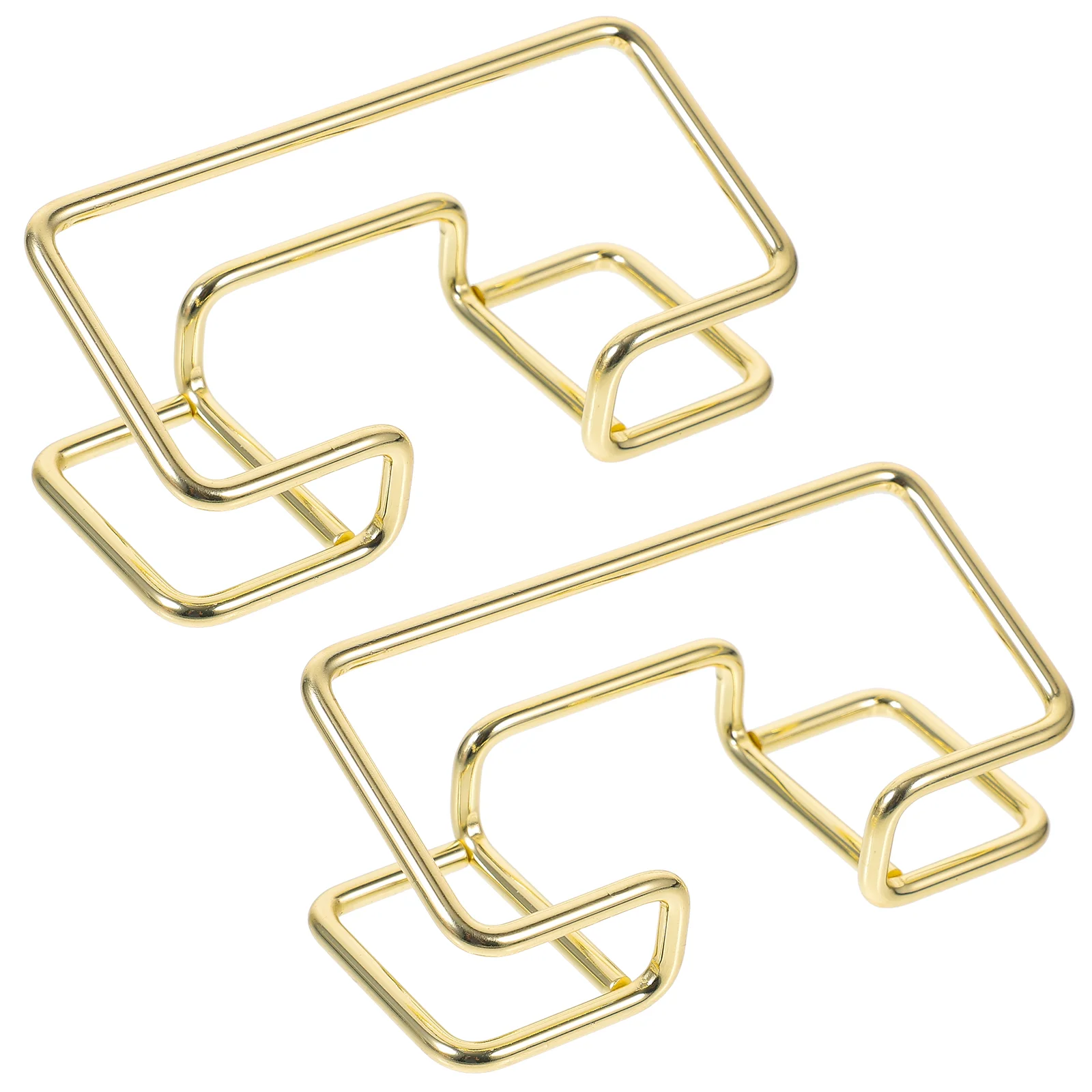 2 Pcs Simple Metal Business Card Holder Desktop Display Storage Box 2pcs Gold Stand for Cards Organizer Bracket