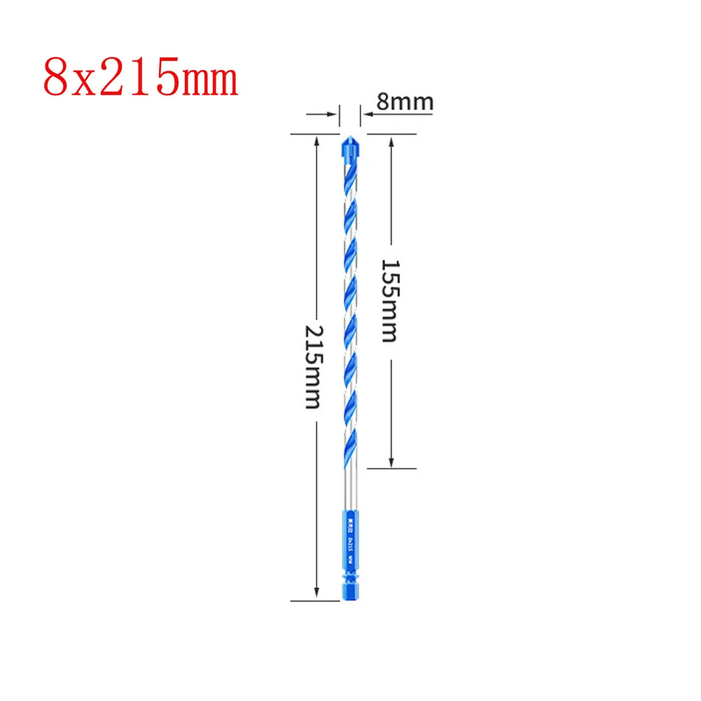 215/310mm Hex Shank Carbide Masonry Drill Bit 4 Flutes For Concrete Tiles Wood Metal Drilling 6-12mm