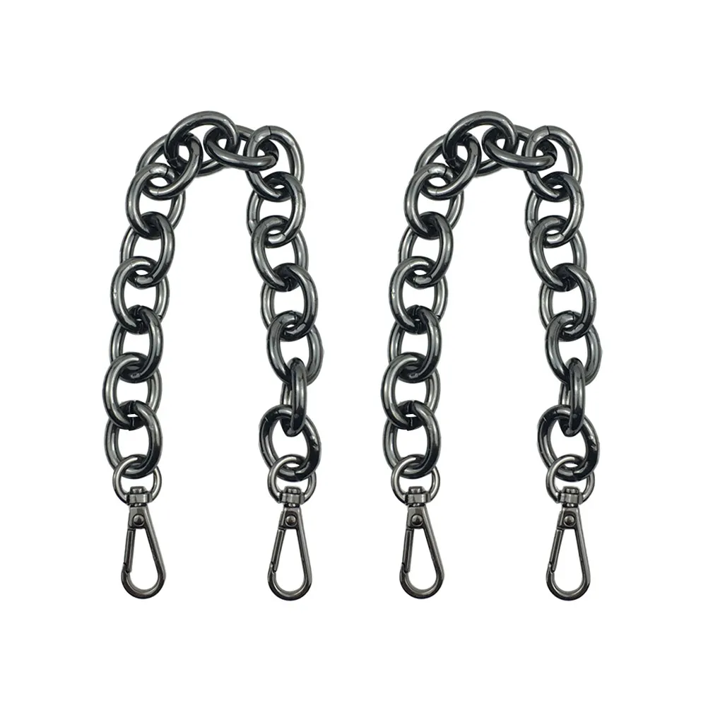 

2Pcs 30Cm Handbag Chain Strong Iron Replacement Handle for Handbag Bag Strap DIY Accessories Luggage Black Handle