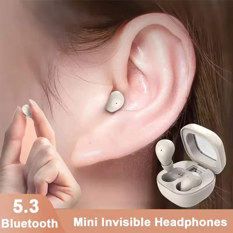 

Mini Invisible Headphones TWS Bluetooth 5.3 Earphones Wireless Heasets HIFI Stereo Noise Reduction Earbuds For iphone Xiaomi