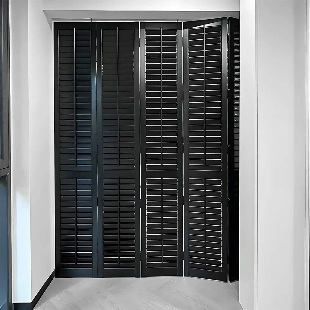 2026 Interior Decorative Window Curtains Wooden Roller Blinds Shades Shutters Manual Black Wood Blinds for Window