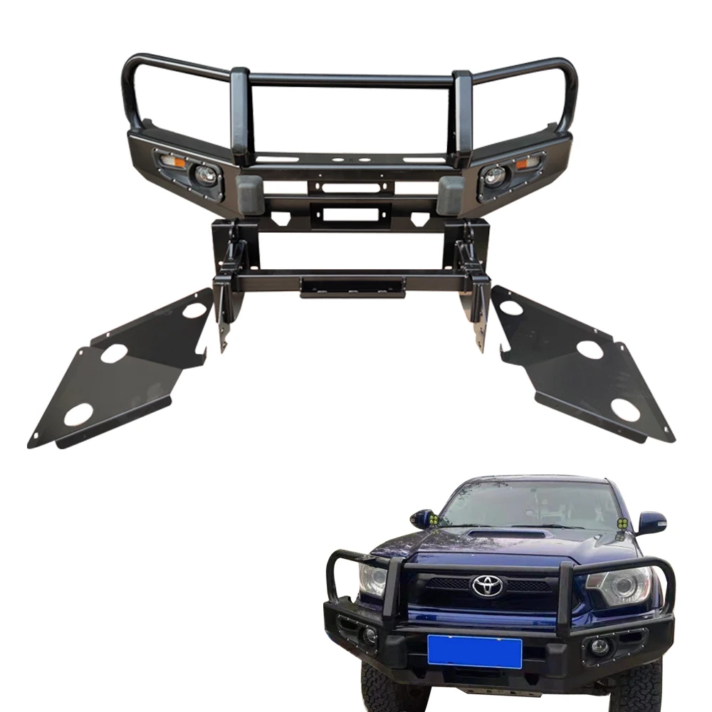 

Heavy duty front bumper for off-road 4x4 vehicle with bull rod for Toyota Tocoma Hilux Ford Ranger