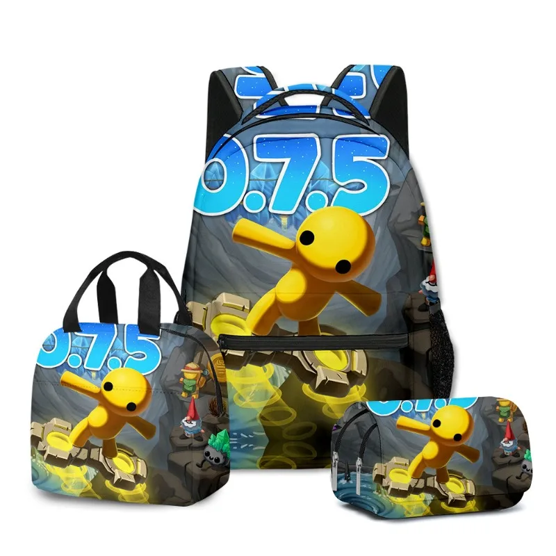 

3 шт./компл., 3D новый продукт, игра, количественная жизнь, школьная сумка для учащихся начальной и средней школы, рюкзак, сумка для обеда, сумка-карандаш, школьная сумка