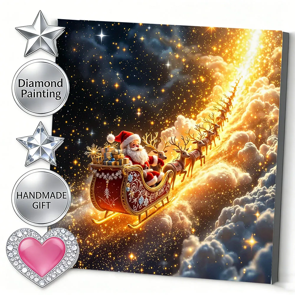 AZQSD Diamond Painting Santa Claus Cartoon Wall Decor Diamond Mosaic Kits Christmas Tree Winter Snow Rhinestones Pictures