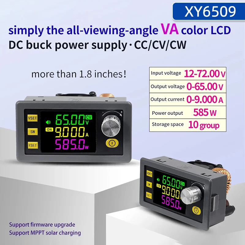 Color LCD CNC Adjustable DC Buck Power Supply CC/CV/CW Constant Voltage Constant Current Solar Charging Module XY6506/XY6509