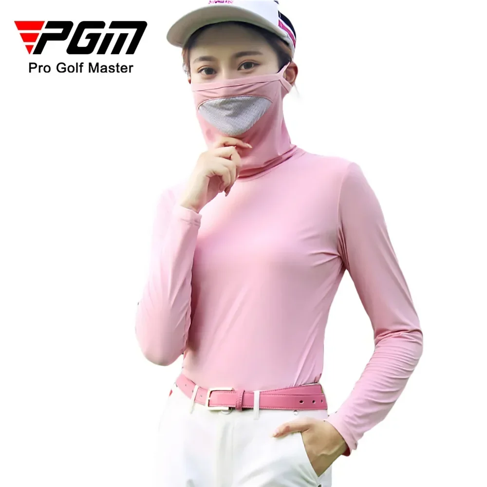 PGM Summer Sunscreen Women's Golf Sunscreen Bottom Layer Women's Ice Silk Clothes with Face Shield