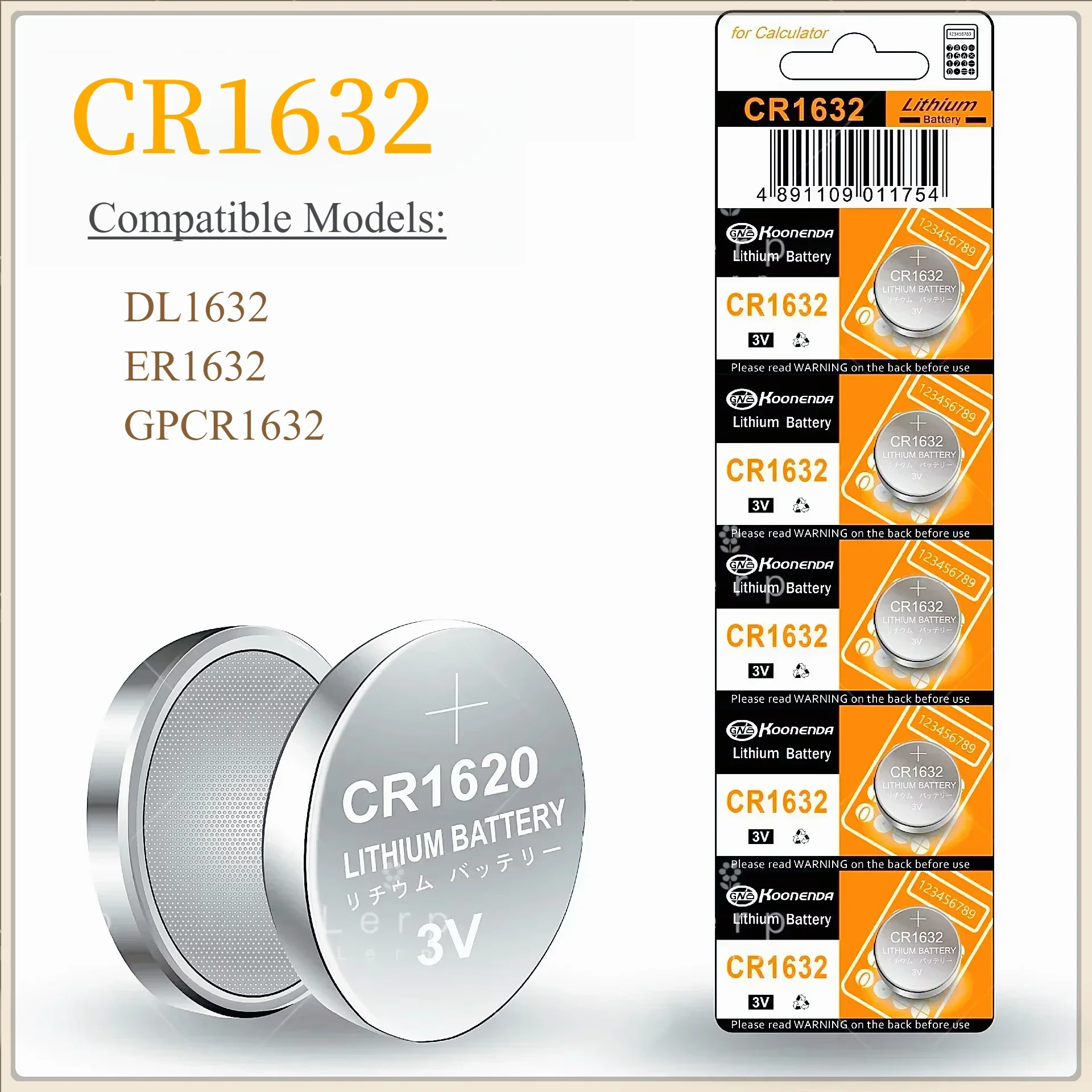 Button battery, 3V CR1632, button battery, 3V lithium battery16#