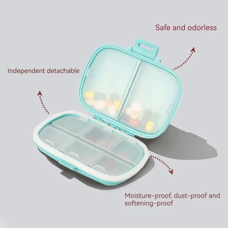 Mini Travel Medication Organizer Easy To Clean And Refill Pills Protects Pills From Moisture Multi-Purpose Storage Box