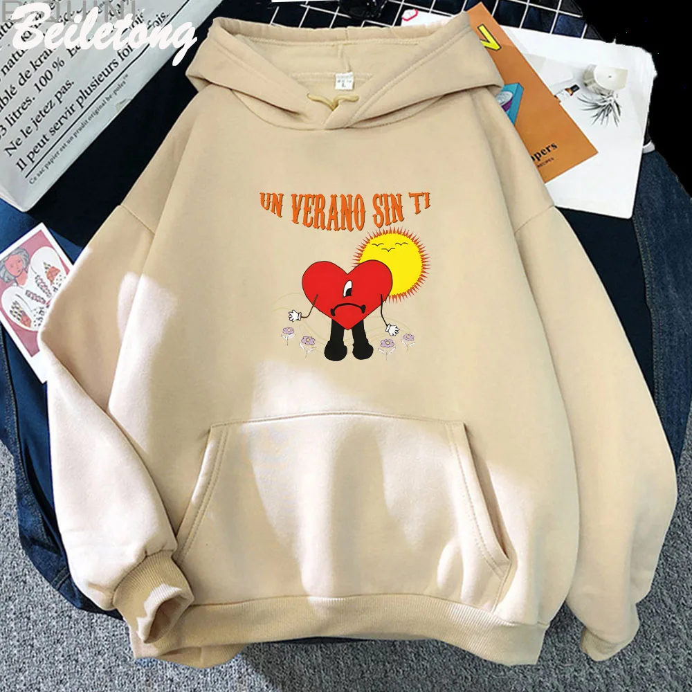 Un Verano Sin Ti Bad Bunny Hoodie Unisex Grunge Style Oversized Sweatshirt Streetwear Men FNF Graffiti Printed Pullovers Moletom