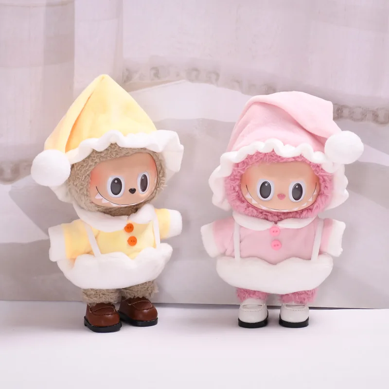 17cm Cute Mini Plush Doll'S Clothes Outfit Accessories For Korea Kpop Exo Labubu Idol Dolls shark onesie Clothing DIY Girl Gift
