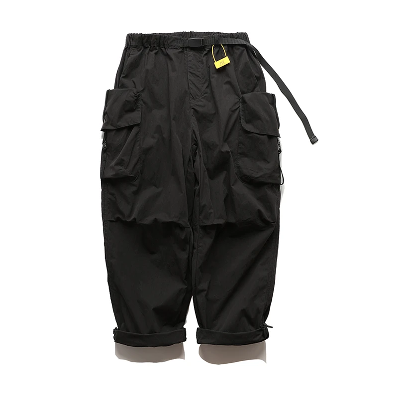 ملابس جبلية خارجية وظيفية للرياح للرجال متعددة الجيوب واسعة الساق سراويل غير رسمية فضفاضة