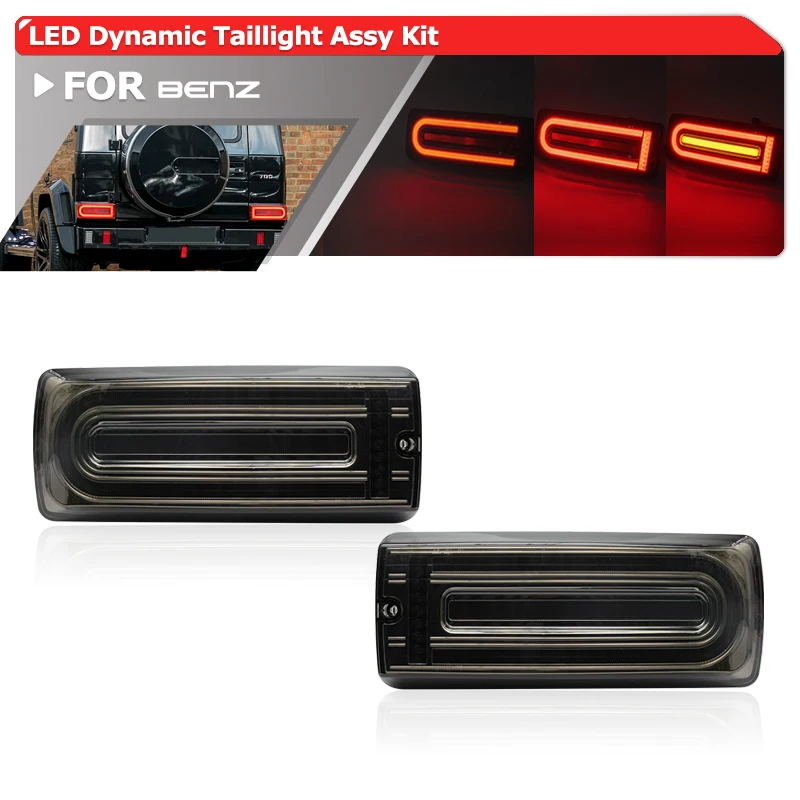 Smoked Upgraded Replacement LED Tail Lights Assy Kit For Benz G-Class W463 1990-2018 Car Brake/Dynamic Turn Signal/Running Lamp