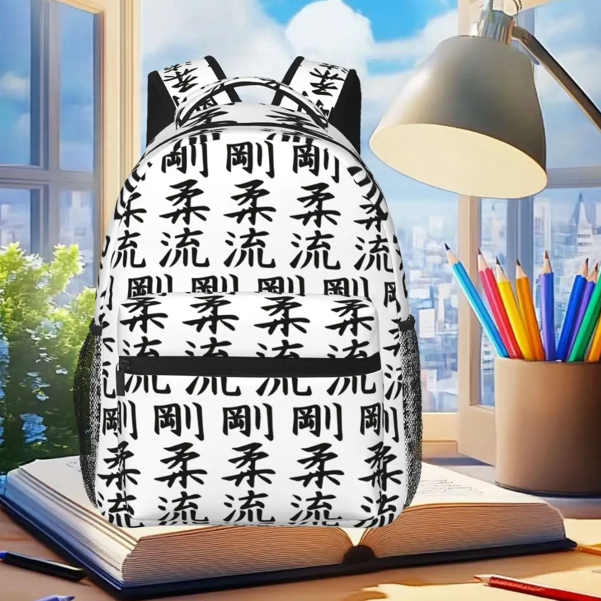 

Goju-Ryu Karate Kanji Design Backpack Student Boys Girls BookBag Children School Bag Laptop Shoulder Bags for Men Women