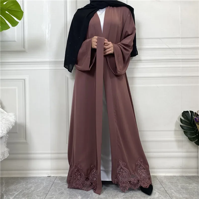 

Dubai Embroidery Abaya Women Muslim Open Kimono Cardigan Maxi Dress Turkey Eid Ramadan Kaftan Arab Robe Dubai Islamic Jalabiya