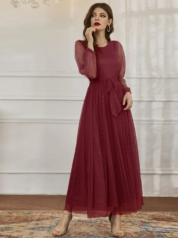 Sukienka Eid łączenie pasków muzułmańskie kobiety luźne sukienki imprezowe Abaya Ramadan abaje kaftan Kaftan eleganckie Vestidos Largos 2024