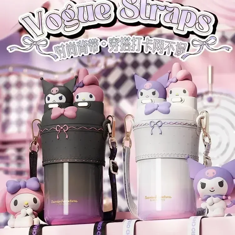 Sanrio Genuine Kawaii 550ml Kids Thermos Mug Kuromi My Melody 316 Stainless Steel Portable Lolita Water Cup Travel Water Bottle