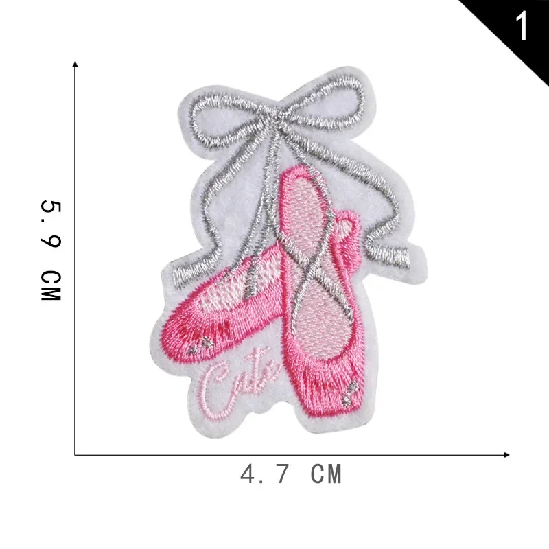 10pcs Dance Shoes  Ironing Patch Swimsuit Icecream Glasses Wings Embroidered Appliques for Clothing Hawaiian Party Decorations