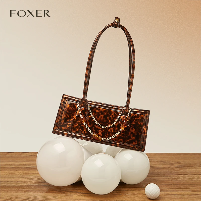 Imagem -06 - Foxer-vegan Bolsa de Ombro de Couro pu para Mulheres Zipper Retangular Axila Bolsas Elegante Design Chique Senhora Fêmea Marca Elegante