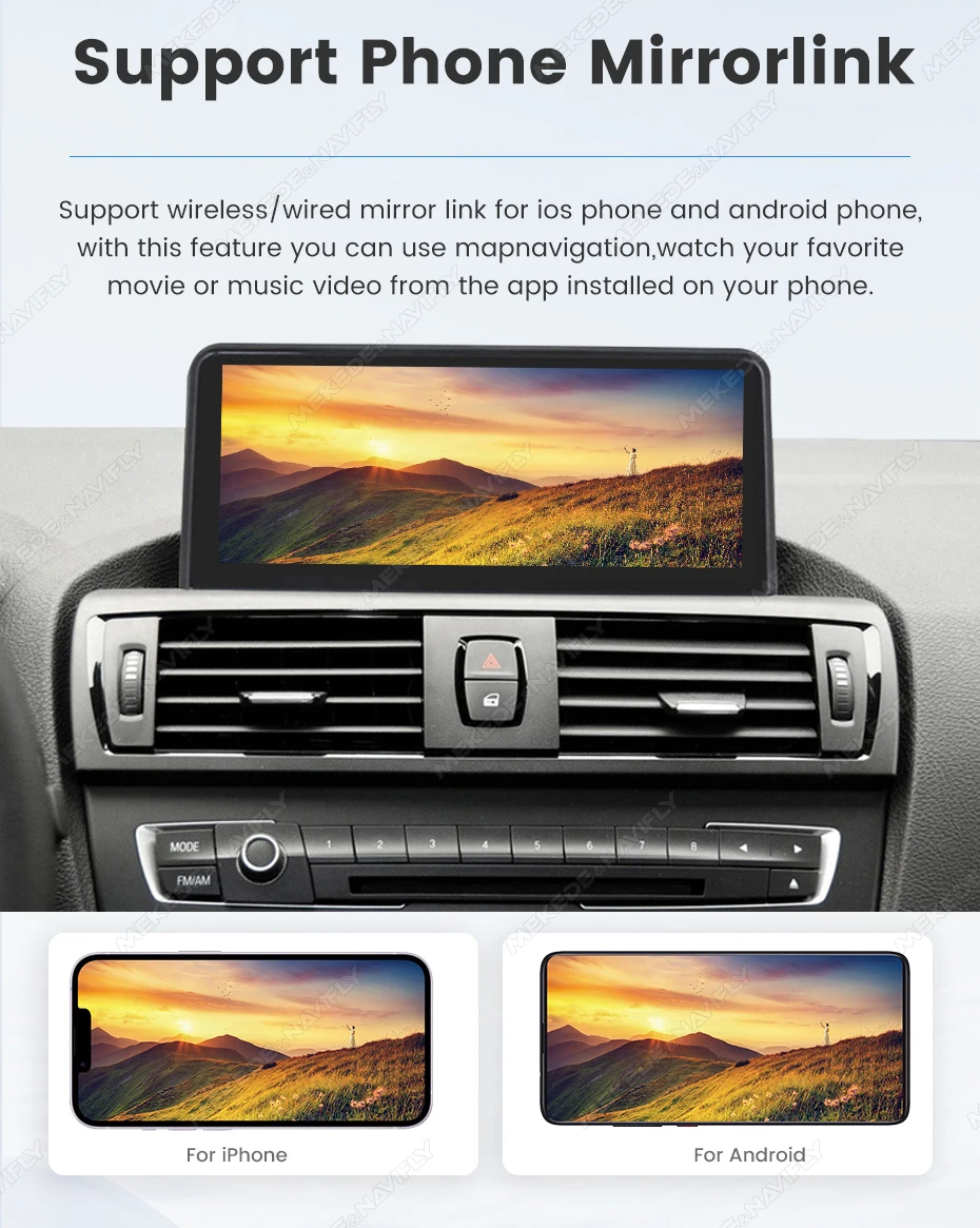 MEKEDE 8,8-Zoll Wireless CarPlay Android Auto Multimedia GPS-Navigationssystem für BMW 3/5er Serie E60 E61 E63 E64 E90 E91 E92 E93 QLED-Bildschirm 4K-Videoplayer Autoradio – Detail 12