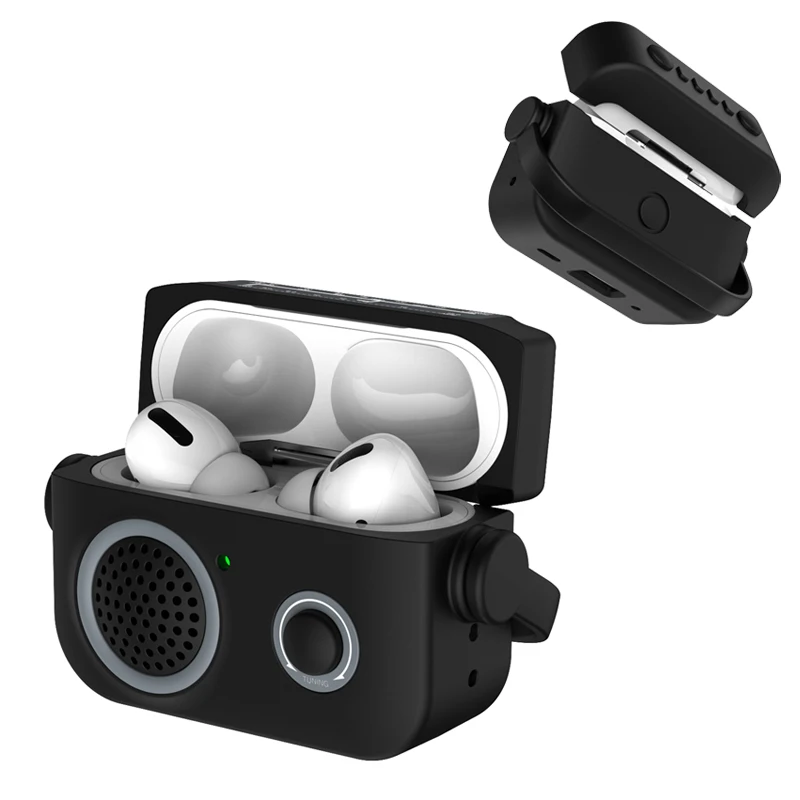 

3D Simulation silica Radio Earphone Case For Airpods Pro 2 Case For Airpods 3 2 1 Earphone Case With locking cap Free Lanyard