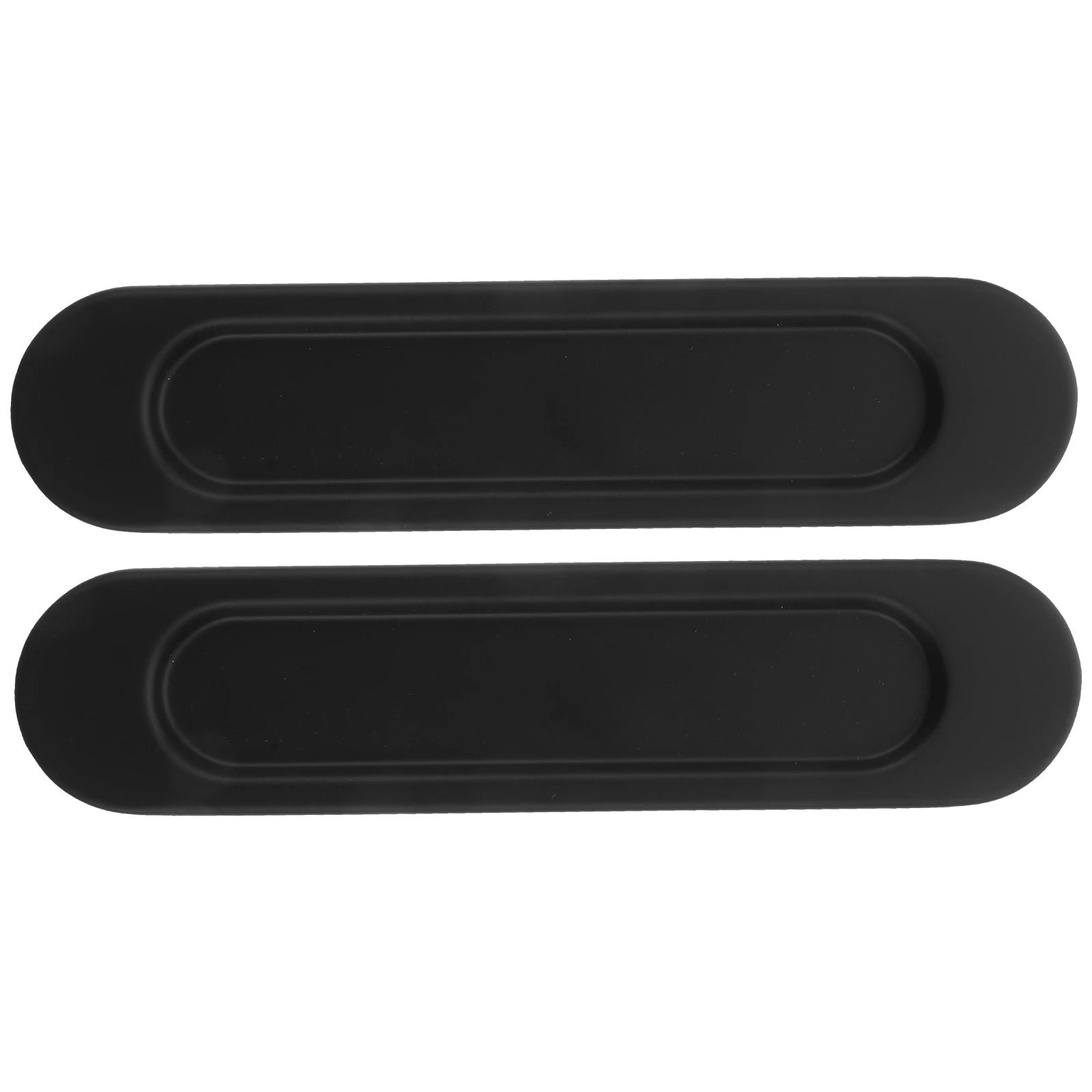 

2 Pcs Black Aluminum Die Casting Sliding Door Handle Oval Modern Decor Easy Install Hardware