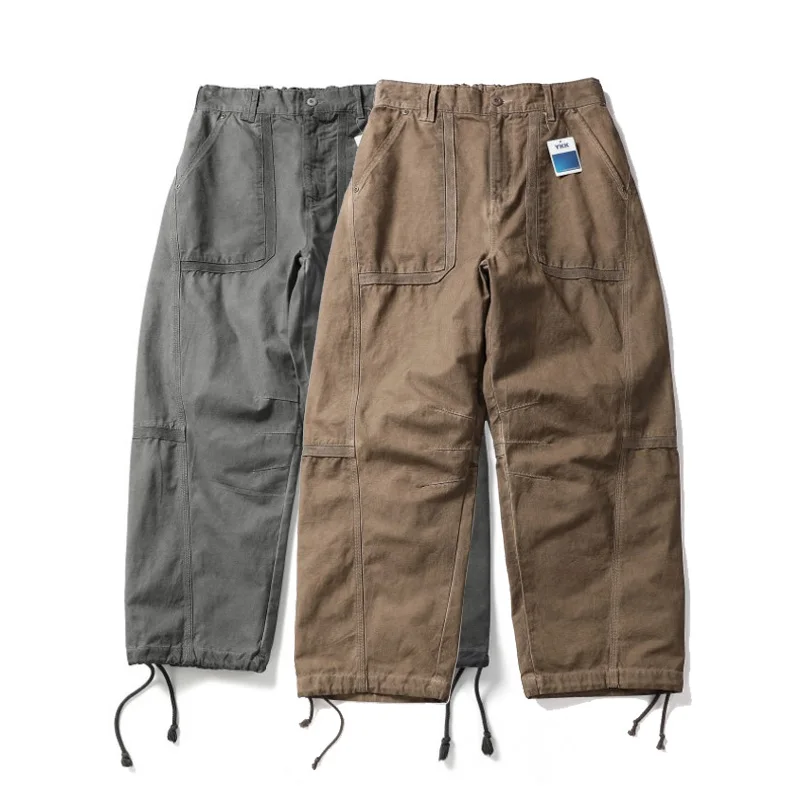 Casual Baggy Pants Men Streetwear Fashion Dirty Design Loose Wide Leg Track Cargo Pant Cityboy Outdoor Harem Trousers