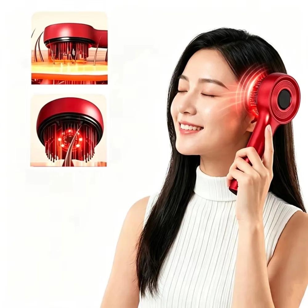 3‑in‑1 Electric Air‑Cushion Scalp Massage Brush, Rechargeable Scalp Oil Applicator Comb for Scalp Relax & Hair Care