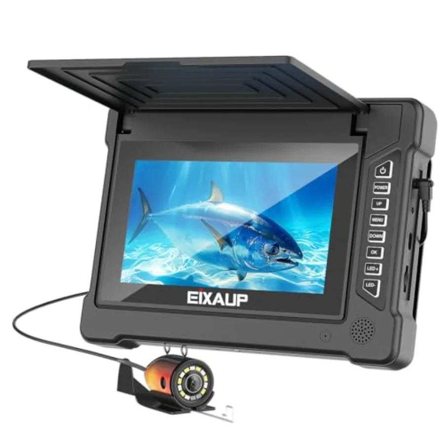 

Underwater Fishing Camera for ice, boat and lake fishing; IP68 waterproof housing; black; 7 inch HD IPS monitor, 1200TVL resolu