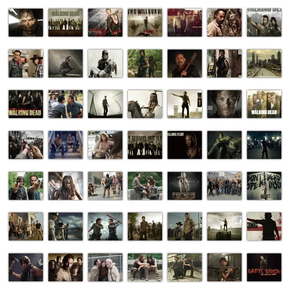52 pçs the walking dead horror série de tv adesivos diy telefone portátil bagagem skate graffiti decalques diversão para crianças brinquedos presentes