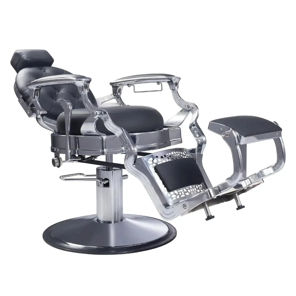 Vintage Aluminum Barber Chair for Hair Stylist, Heavy Duty Barber Chair for Barbershop,Hydraulic Reclining Hair Salon, Custom - view 5