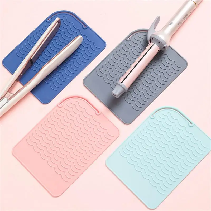 Silicone Heat Resistant Mat Pouch for Curling Iron Hair Professional Styling Tool Anti-heat Mats for Hair Straightener Curling