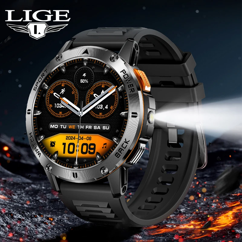 LIGE High-end Mature Adult Men's Smart Watch Sports Waterproof Military Grade Watches For Xiaomi Smartwatch Wireless Calling