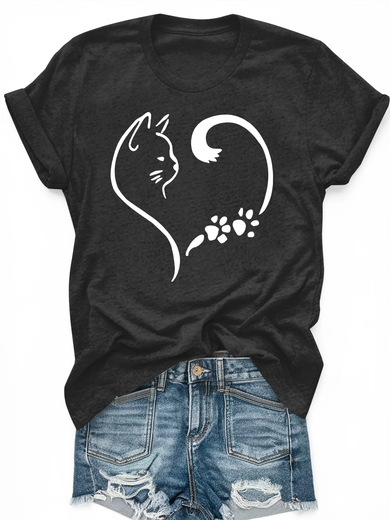 

Women's large-size printed short-sleeved T-shirt, loose and casual, soft, comfortable and breathable, outdoor sports