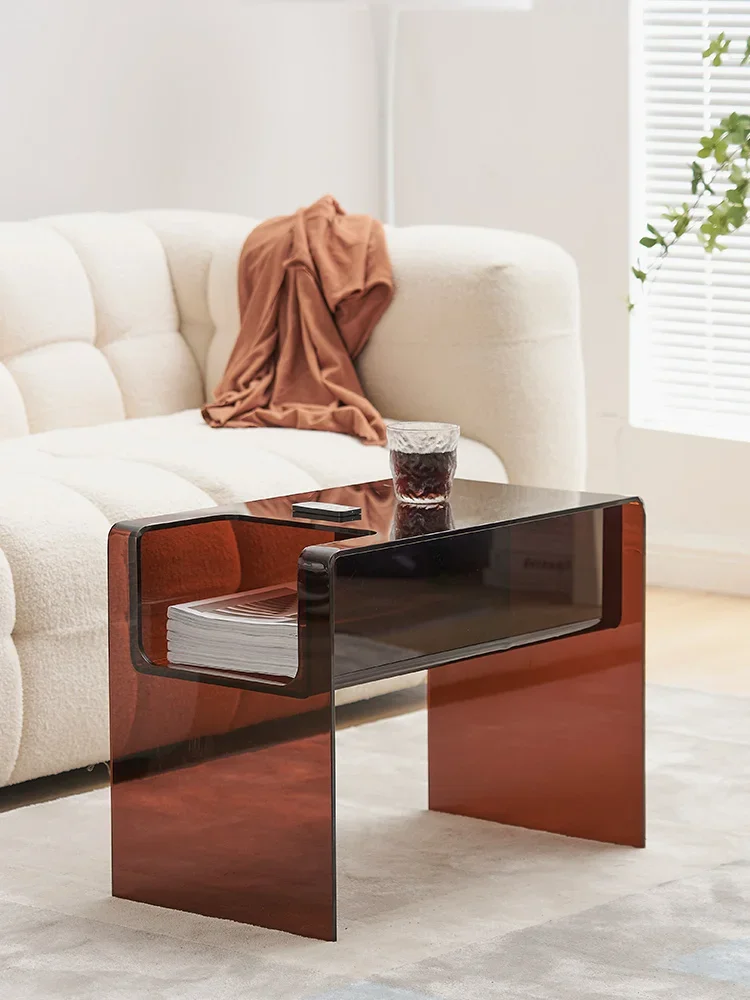 Transparent Acrylic Sofa Side Table I Living Room Light Luxury Bay Window Coffee Table Nordic Home Bedroom Bedside Table